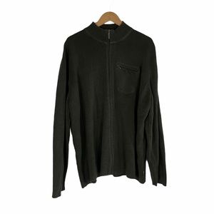 Woolrich full zip dark green knit sweater SZ 2XL